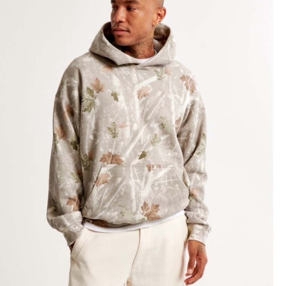 Abercrombie & Fitch off white camo hoodie